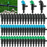 50pcs 4/7mm Adjustable Micro Drip Sprinkler Emitter Garden Flag Irrigation Drippers for Yard Greenhouse Garden Watering System