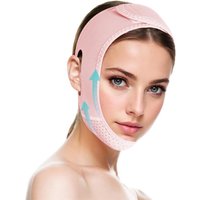 V Line Lifting Mask Chin Strap for Sleeping, V Line Lifting Mask for Women, Jaw Exerciser, Medium, Light Pink