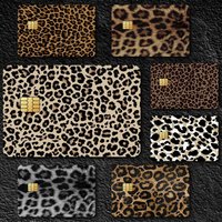 Leopard Print Credit Card Skin Stickers for Bank Card Bus Metro Card Sticker Waterproof Gift
