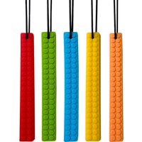 1/5pcs Brick Strip Sensory Silicone Teether Baby Teething Toys Chewable Necklace BPA Free Silicone Teether Oral Motor Tools