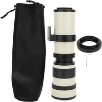 White 420800mm Aperture F 8.316 Full Manual Focusing Telescope Zoom Telephoto Lens for EF‑S Mount Camera Manual Focusing Lens