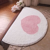 Pink carpet, semicircular floor mat, bathroom, absorbent floor mat, room door floor mat, soft imitation cashmere mat