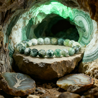 Original Tree Agate Bracelet Women Natural Stone Healing Crystal Spiritual Yoga Meditation Improve Capillary Function Jewelry