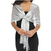 1pc Women Sparkly Shawl Wraps For Evening Dresses Sequin Bridesmaid Stole Scarf With Tassel For Wedding Party 6 Colors Available