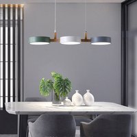 Lampa wisząca LED z trzema głowicami w stylu makaroników, proste i nowoczesne oprawy oświetleniowe do jadalni, salonu, holu.