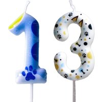 Blue Dog candle birthday candles Bingoing Cake Candles Topper for Dog Paw Party Anniversary Party cartoon Party Supplies Boys