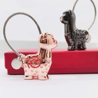 Cute Alpaca Couple Keychain Girl Pendant Key Chain Women Key Ring Holder for Besties Friend Gift Magnet Bag Purse Charms Jewelry