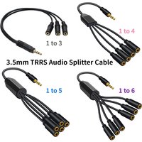 Nku 3.5mm TRRS 1/8 mâle à 3/4/5/6 Ports 3.5mm femelle Jack câble AUX écouteur micro adaptateur Audio pour téléphone casque câble séparateur