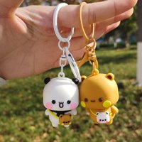 Cute Yier Panda KeyChain Kawaii Bubu Dudu Doll Anime Figure Toy Backpack Hanging Ornaments Cute Pendant Mobile Phone Chain