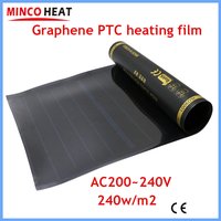 AC200~220V 240w/sqm Infrared Graphene PTC Heating Film Electric Warm Floor Mat Made in Korea