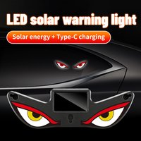 LED light dynamic devil's eye triangular side window decorative light solar fun atmosphere light Car rear window expression