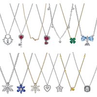 S925 Silver New Necklace Dynamic Guardian Series Necklace Square Diamond Clover Gold Bee Necklace Jewelry