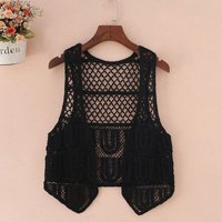 Kamizelki damskie Knitting znosić nowe drążą przycięte koreański styl College Ins letnia cienka odzież uliczna na wszystkie mecze Retro Hipster miękka