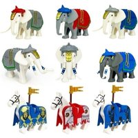Ancient War Series Accessories Team War Horses Elephants Mounting Vehicles Robes Battle Flags Model Assembly Building Blocks Toy