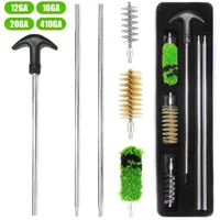 6Pcs/Set 12/16/20/410 GA Gauge Gun Cleaning Kit Rod Brush Rifle Pistol Tube Barrel Cleaning Tool Hunting Accessories