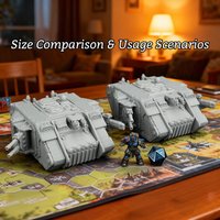 2Pcs Sci-Fi Tank Miniature Set, TTRPG Terrain Models, Futuristic Transport Tank Accessories, Tabletop Diorama Collectible
