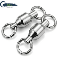 30Pcs/60Pcs Ball Bearing Swivel Fishing Swivel Solid Welding Rings Stainless Steel Heavy Duty Connector Freshwater Saltwater