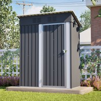 5x3 FT Outdoor Metal Storage Shed, Weatherproof Galvanized Steel Garden Tool House with 2 Vents, Lockable Double Door for Backyard Patio image 3