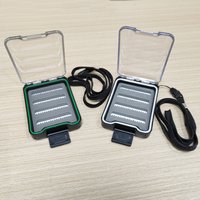 Single layer fly bait box is used to store lure flies, fly hooks, hair hooks, micro objects, and small fake bait storage boxes