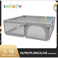 IMBABY Baby Playpens Light Gray Corralito for Baby Playground with Pull Ring Child Safety Barrier Fence Ball Box Game Playpen