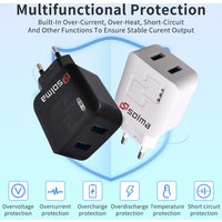 ravel Charger with USB Ports - Multi-USB Charger for iPhone for galaxy for ipad Pixel - Lightweight Design, 100-240V, EU