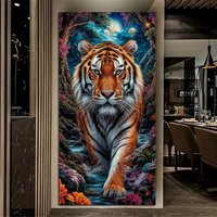 Fullcang Forest Tiger Large Size Diy Diamond Arts Painting Animals Big Cat Full Square Round Drill Mosaic Embroidery Picture