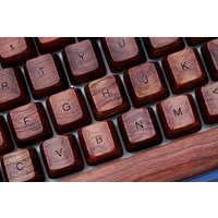 LOOP wooden keycaps with laser engraving process, OEM, made of high-quality walnut, rosewood and beech wood.