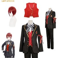 Riddle Rosehearts Cosplay Costume Twisted-Wonderland Riddle Rosehearts Clothes Wig Halloween Outfits Costumes for Adult