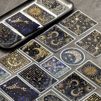 20pcs PET three-dimensional hot stamping sticker bag, retro palace style handmade tent decoration, landscape collage