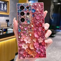 For Samsung S26 S25 FE S24 S23 S22 Ultra Plus 5G Case Cherry Tulip Floral Pattern Cover For Galaxy A16 A36 A56 A55 A54 A53 Funda