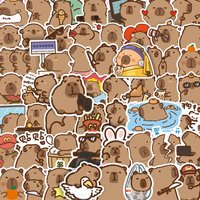 100PCS Cute Capybara Stickers - Trendy High-Color Animal DIY Waterproof Decals for Phone Case Decor( Anime Worlds Store)