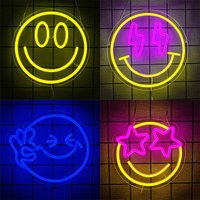 Smile Face Neon Sign for Wall Decor,Led Neon Light Sign for Bedroom, Gaming Room, Kids Room, Bar Decoration,Birthday Party Decor