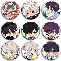 58mm Game Love and Deep Space Button Brooch Cartoon Role Xavier Sylus Zayne Rafayel Badge Lapel Pins Clothes Backpack Decoration