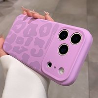 Leopard Pattern Liquid Silicone Case for iPhone 17 16 Pro Max 14 15 Plus 11 12 Funda Camera Control Button Soft Shockproof Cover
