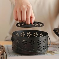 Mosquito Coil Holder with Handle Creative Incense Burner Box Iron Incense Burner for Home and Outdoor Decor Insence Burner