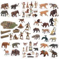Simulated Hominid Life Scene Wild West Indian Figurines Playset Prehistoric Animals Model Figure Decorative Educational Toys