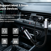 High Fidelity Type C To 3.5mm Audio Adapter Cable Universal AUX Cord for Smartphone Laptop MP3 Player Speaker Premium Nylon Cord