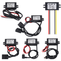 Waterproof 12V to 5V Converter DC-DC Step Down Module Power Adapter USB-A Female/Type C/dual USB/open Wire Connector