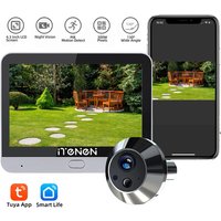 Inteligentny system bezpieczeństwa domowego Smart Life, bezprzewodowy, 2.4G Wifi, 3MP, wizjer do drzwi, kamera wideo Tuya z czujnikiem PIR i ekranem 4,3 cala.