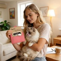 Cat Birthday Card Cat Paw Humorous Keepsake Cute Greeting Card With Envelope For Friend Mom Dad Sister Wife Husband Coworker
