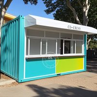 20FT Pop up Shop Container Coffee Shop Bar Fast Food Restaurant Convenience Store Food Kiosk Booth