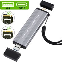Dual Protocol M2 SSD Case USB3.0/Type-C to M.2 NVME SATA SSD Enclosure Adapter 10Gb USB3.1 Gen2 USB C External SSD Box M/B&M Key