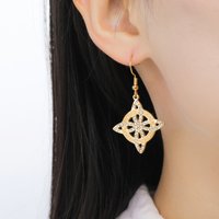 Unift Witch Knot Earring with Zircon Stainless Steel Witchcraft Celtic Knot Earring for Women Fashion Ear Drop Amulet Jewerly