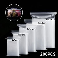 100PCS Transparent Zip Bags Food Jewelry Vacuum Storage Bag Plastic Thicken Reclosable Poly Bag Kitchen Organization Package