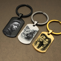 Personalized Photo Keychain, Custom-Engraved Stainless Steel Dog Tag, Perfect Commemorative Gift for Dog and Cat Lovers, Ideal Gift for Birthdays and Christmas