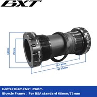 BXT Thread Bearing Bicycle Bottom Bracket,BSA 24mm/DUB 29mm(68-73mm) Waterproof BB Aluminum Alloy Frame Axis BSA Parts