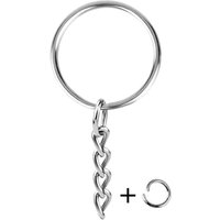 30PCS Split Key Ring with Chain and Jump Rings Silver Color Metal Parts with Open Jump Ring and Connector DIY Jewelry