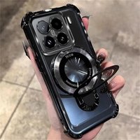 For Xiaomi 15T Pro Case Shockproof Magnetic Bracket Phone Case for XiaoMi 15T 14T 13T Pro Stand Transparent Soft Silicone Cover