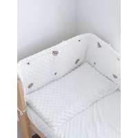Embroidered Leaf Design Baby Crib Bumper 60/120/200/240cm Multi-Size Newborn Anti-Collision Soft Bed Guard Mattress Protector Cover image 4