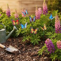 50Pcs Colorful Butterfly Stakes Outdoor Home Garden Yard Patio Plant Flower Pot Decoration for Garden Ornament